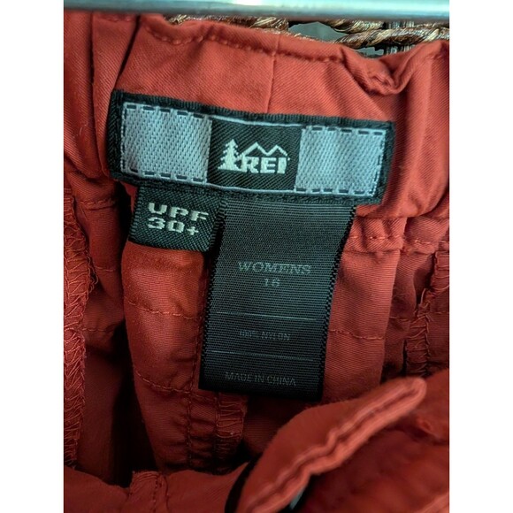REI UPF 30+ Cargo Knee Length Skirt Women's 16 Orange Gorpcore Hiking Camping - Picture 11 of 12